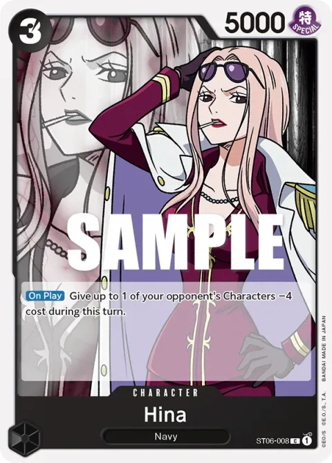 Carte One Piece Hina ST06-008, extension Deck Absolute Justice (sortie anglaise)