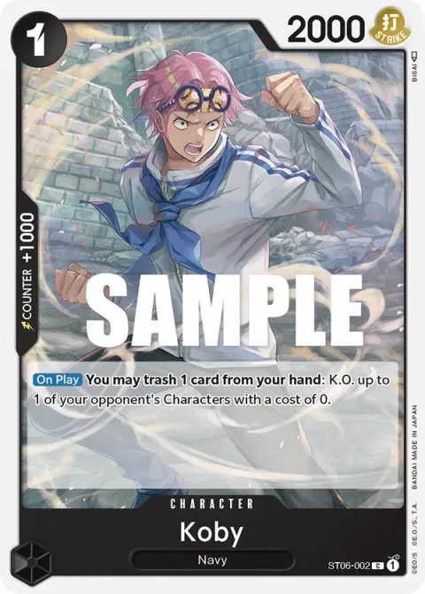 Carte One Piece Koby ST06-002, extension Deck Absolute Justice (sortie anglaise)