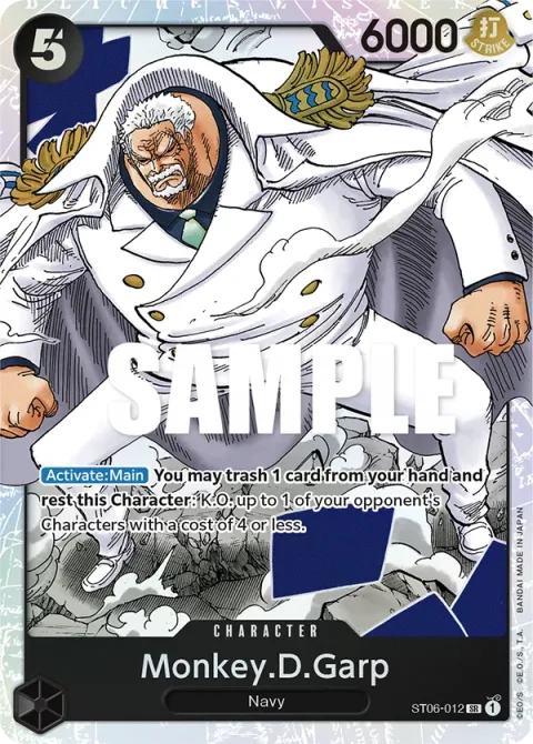 Carte One Piece Monkey.D.Garp ST06-012, extension Deck Absolute Justice (sortie anglaise)