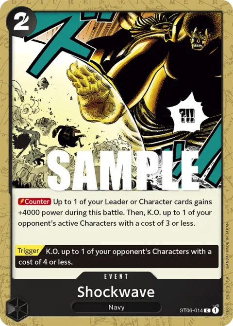 Carte One Piece Shockwave ST06-014, extension Deck Absolute Justice (sortie anglaise)