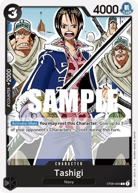 Carte One Piece Tashigi ST06-006, extension Deck Absolute Justice (sortie anglaise)