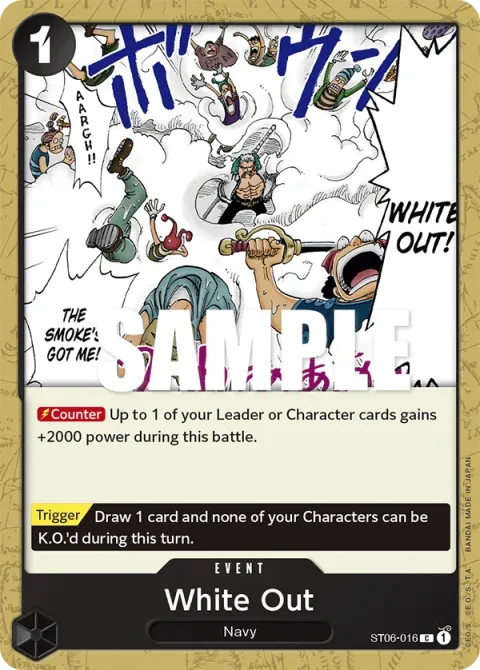 Carte One Piece White Out ST06-016, extension Deck Absolute Justice (sortie anglaise)