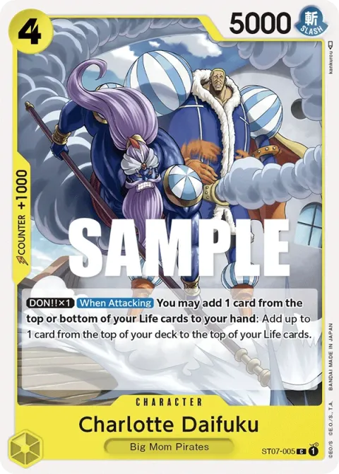 Carte One Piece Charlotte Daifuku ST07-005, extension Deck Big Mom Pirates (sortie anglaise)