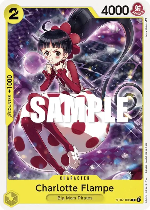 Carte One Piece Charlotte Flampe ST07-006, extension Deck Big Mom Pirates (sortie anglaise)