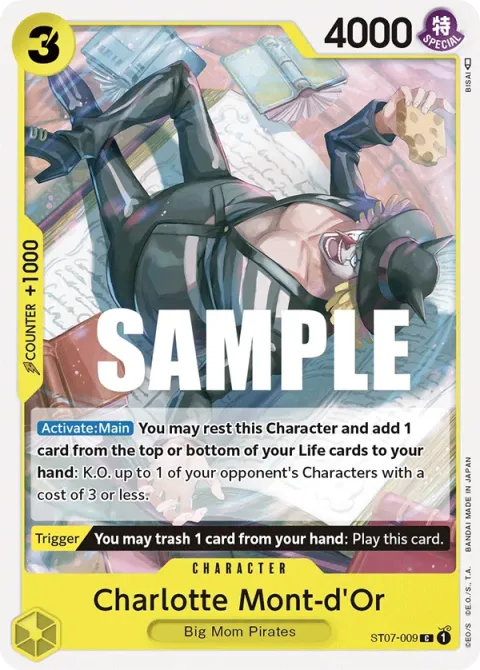 Carte One Piece Charlotte Mont-d’or ST07-009, extension Deck Big Mom Pirates (sortie anglaise)