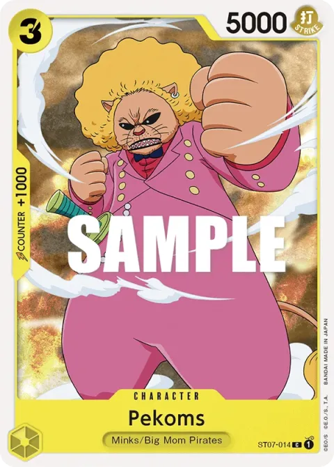Carte One Piece Pekoms ST07-014, extension Deck Big Mom Pirates (sortie anglaise)