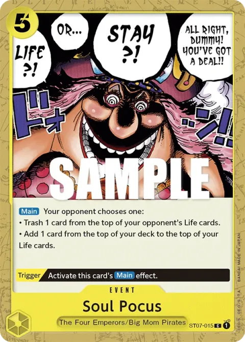 Carte One Piece Soul Pocus ST07-015, extension Deck Big Mom Pirates (sortie anglaise)