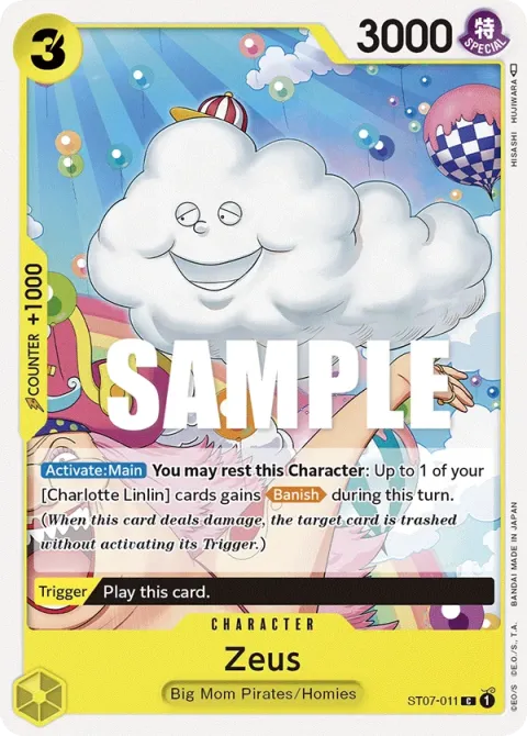 Carte One Piece Zeus ST07-011, extension Deck Big Mom Pirates (sortie anglaise)
