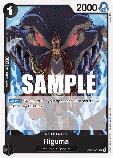 Carte One Piece Higuma ST08-008, extension Deck Monkey D. Luffy (sortie anglaise)