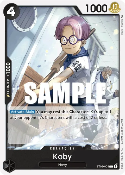 Carte One Piece Koby ST08-004, extension Deck Monkey D. Luffy (sortie anglaise)