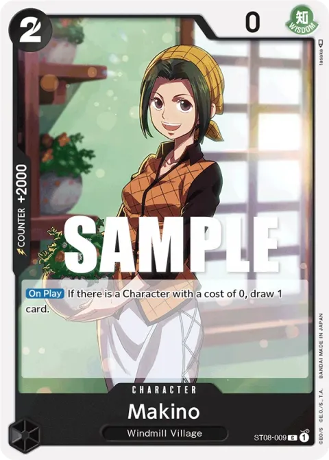 Carte One Piece Makino ST08-009, extension Deck Monkey D. Luffy (sortie anglaise)
