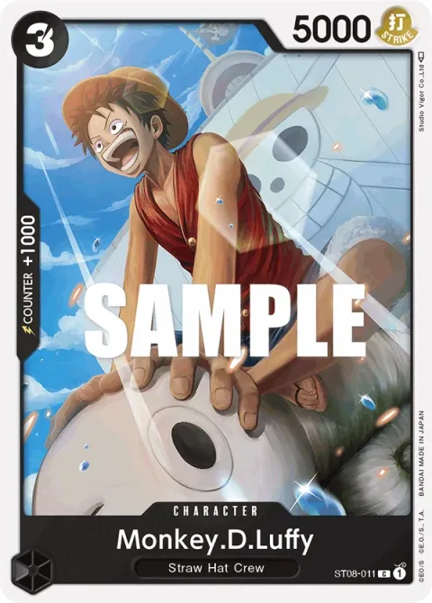 Carte One Piece Monkey.D.Luffy ST08-011, extension Deck Monkey D. Luffy (sortie anglaise)