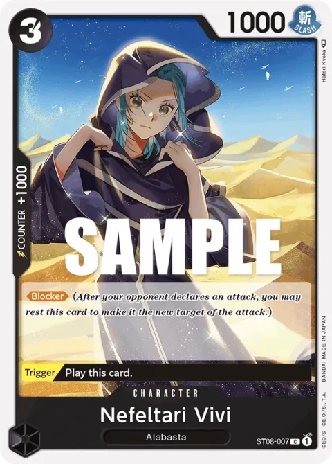Carte One Piece Nefeltari Vivi ST08-007, extension Deck Monkey D. Luffy (sortie anglaise)