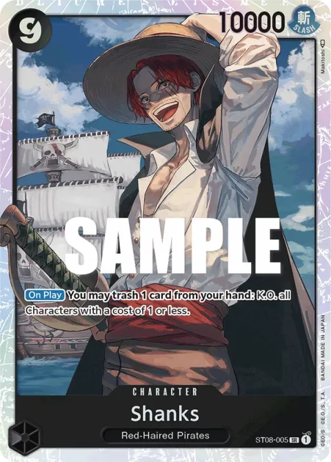 Carte One Piece Shanks ST08-005, extension Deck Monkey D. Luffy (sortie anglaise)