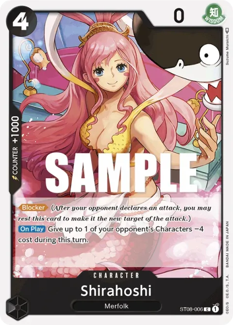Carte One Piece Shirahoshi ST08-006, extension Deck Monkey D. Luffy (sortie anglaise)