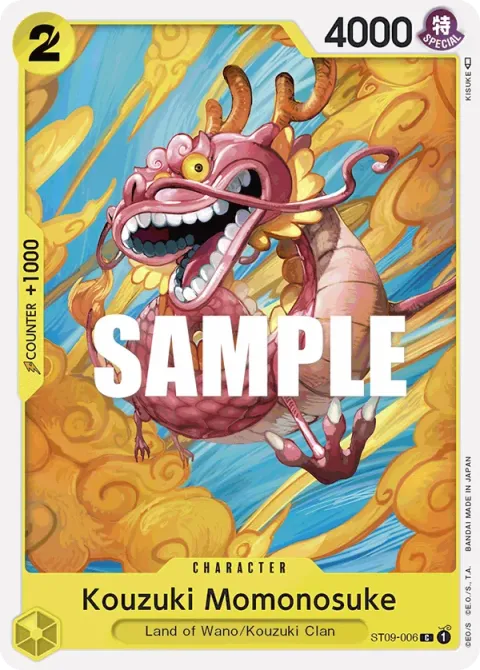 Carte One Piece Kouzuki Momonosuke ST09-006, extension Deck Yamato (sortie anglaise)