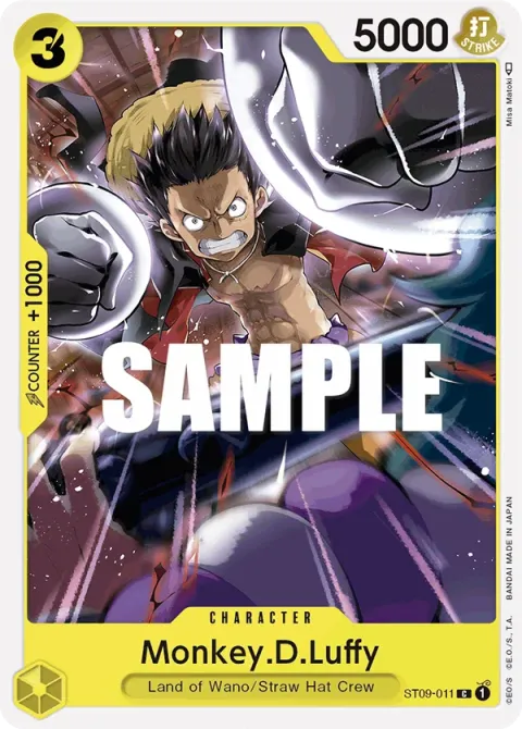 Carte One Piece Monkey.D.Luffy ST09-011, extension Deck Yamato (sortie anglaise)
