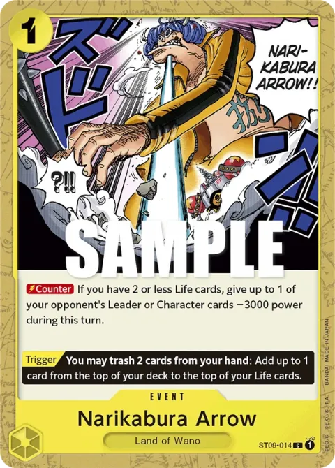 Carte One Piece Narikabura Arrow ST09-014, extension Deck Yamato (sortie anglaise)