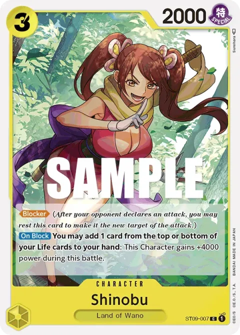 Carte One Piece Shinobu ST09-007, extension Deck Yamato (sortie anglaise)
