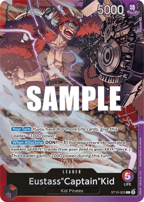 Carte One Piece Eustass »Captain »Kid ST10-003, extension Deck The Three Captains (sortie anglaise)