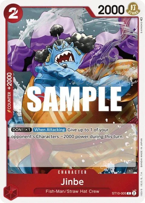 Carte One Piece Jinbe ST10-005, extension Deck The Three Captains (sortie anglaise)