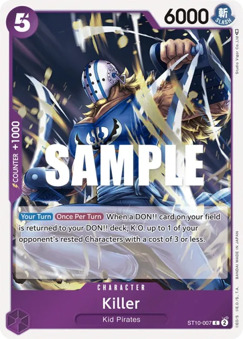 Carte One Piece Killer ST10-007, extension Deck The Three Captains (sortie anglaise)