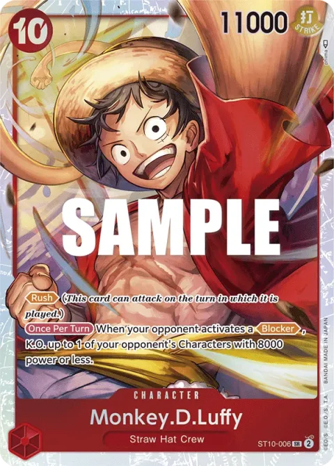 Carte One Piece Monkey.D.Luffy ST10-006, extension Deck The Three Captains (sortie anglaise)