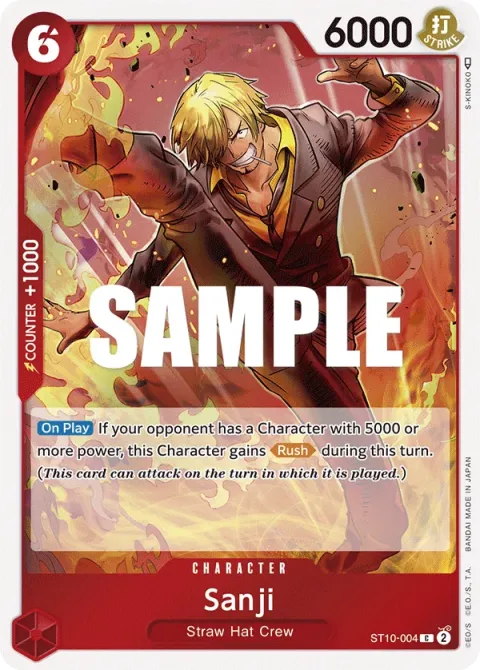 Carte One Piece Sanji ST10-004, extension Deck The Three Captains (sortie anglaise)