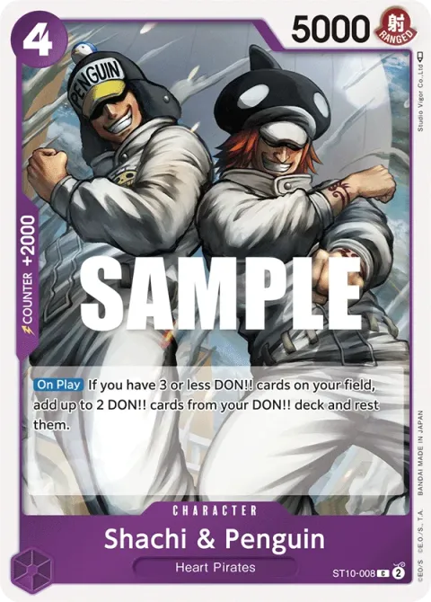 Carte One Piece Shachi & Penguin ST10-008, extension Deck The Three Captains (sortie anglaise)