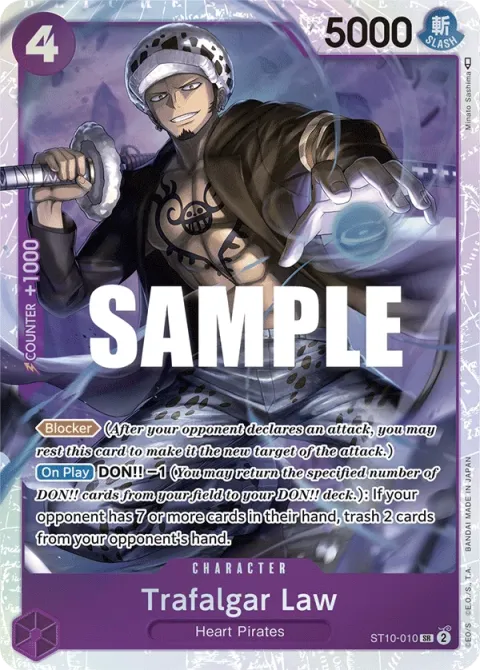 Carte One Piece Trafalgar Law ST10-010, extension Deck The Three Captains (sortie anglaise)