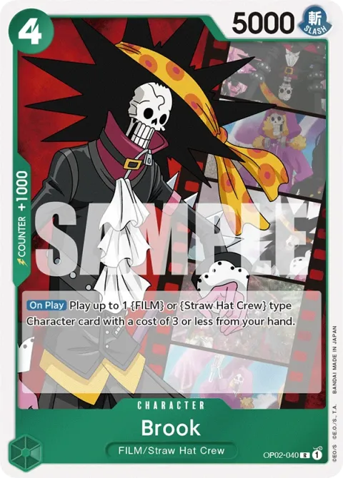 Carte One Piece Brook OP02-040 · parallèle, extension Deck Uta (sortie anglaise)