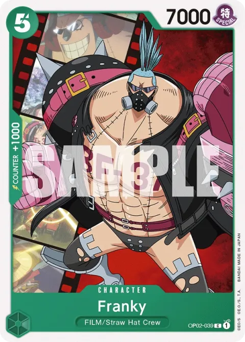 Carte One Piece Franky OP02-039 · parallèle, extension Deck Uta (sortie anglaise)