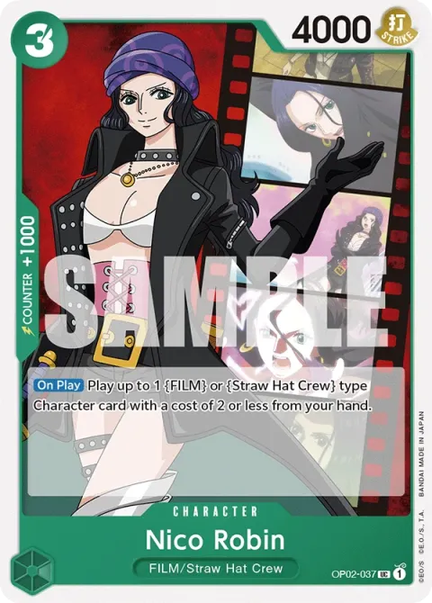 Carte One Piece Nico Robin OP02-037 · parallèle, extension Deck Uta (sortie anglaise)