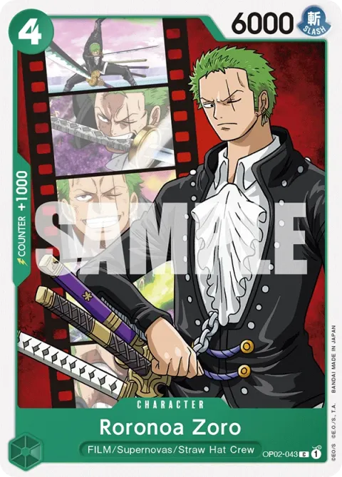 Carte One Piece Roronoa Zoro OP02-043 · parallèle, extension Deck Uta (sortie anglaise)