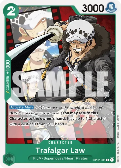 Carte One Piece Trafalgar Law OP02-035 · parallèle 2, extension Deck Uta (sortie anglaise)