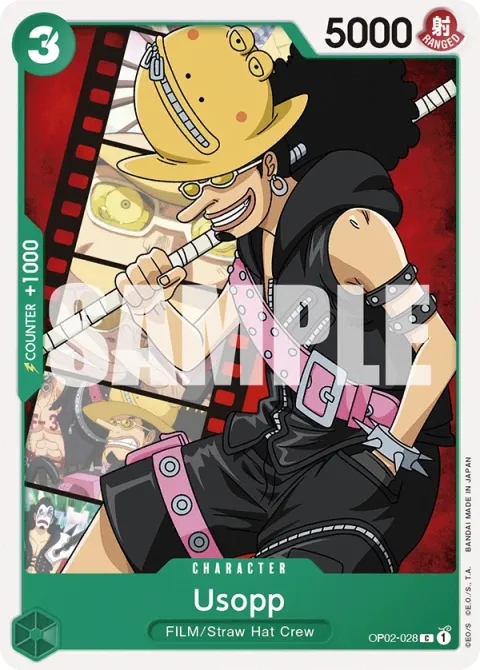 Carte One Piece Usopp OP02-028 · parallèle, extension Deck Uta (sortie anglaise)