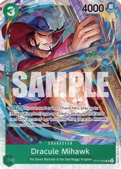 Carte One Piece Dracule Mihawk ST12-003, extension Deck Zoro and Sanji (sortie anglaise)