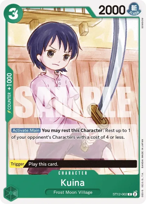 Carte One Piece Kuina ST12-002, extension Deck Zoro and Sanji (sortie anglaise)