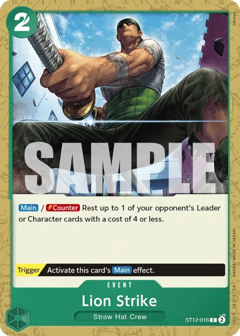 Carte One Piece Lion Strike ST12-016, extension Deck Zoro and Sanji (sortie anglaise)