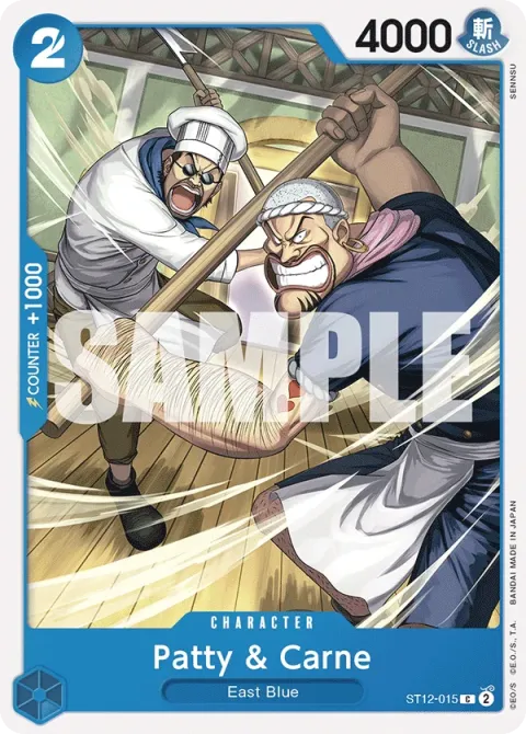 Carte One Piece Patty & Carne ST12-015, extension Deck Zoro and Sanji (sortie anglaise)