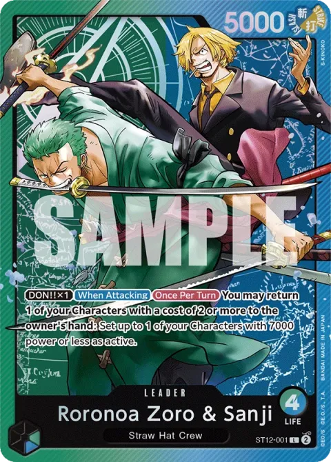 Carte One Piece Roronoa Zoro & Sanji ST12-001, extension Deck Zoro and Sanji (sortie anglaise)