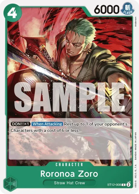 Carte One Piece Roronoa Zoro ST12-008, extension Deck Zoro and Sanji (sortie anglaise)