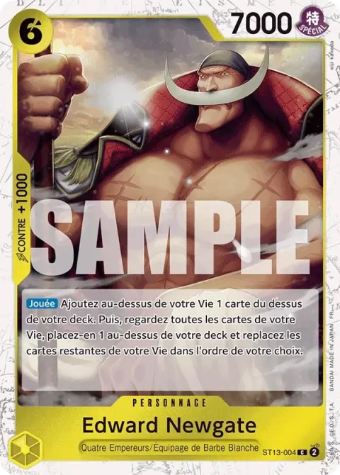 Carte One Piece Edward Newgate ST13-004 · parallèle, extension Deck The Three Brothers (sortie anglaise)