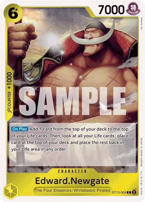 Carte One Piece Edward.Newgate ST13-004, extension Deck The Three Brothers (sortie anglaise)