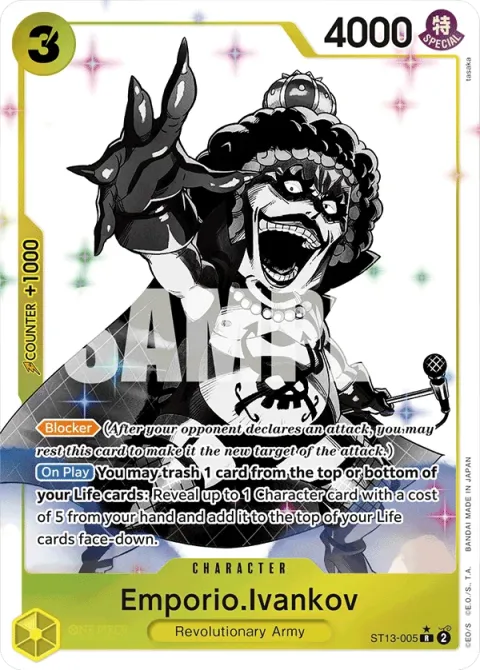 Carte One Piece Emporio.Ivankov ST13-005 · parallèle, extension Deck The Three Brothers (sortie anglaise)
