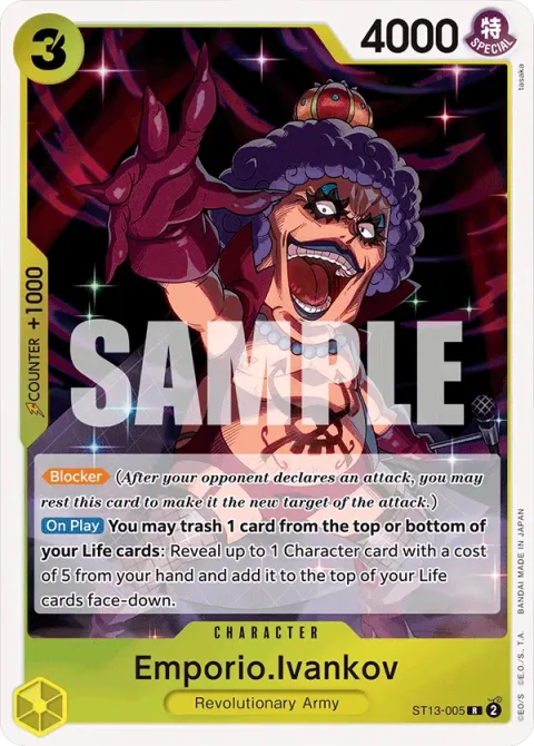 Carte One Piece Emporio.Ivankov ST13-005, extension Deck The Three Brothers (sortie anglaise)