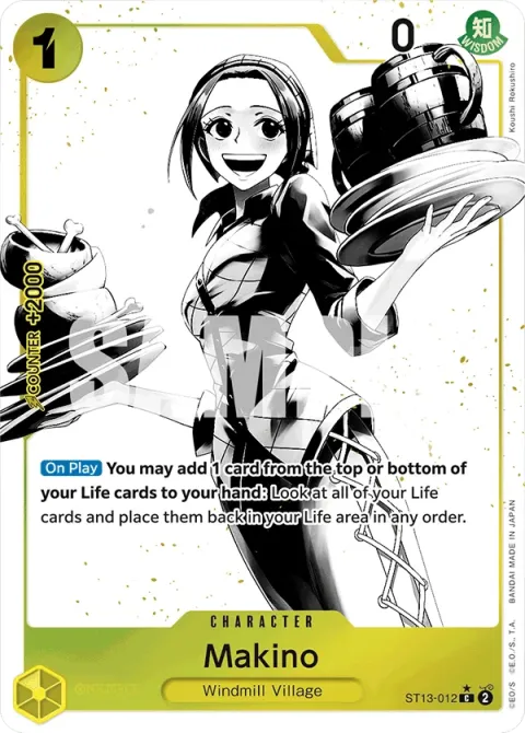 Carte One Piece Makino ST13-012 · parallèle, extension Deck The Three Brothers (sortie anglaise)