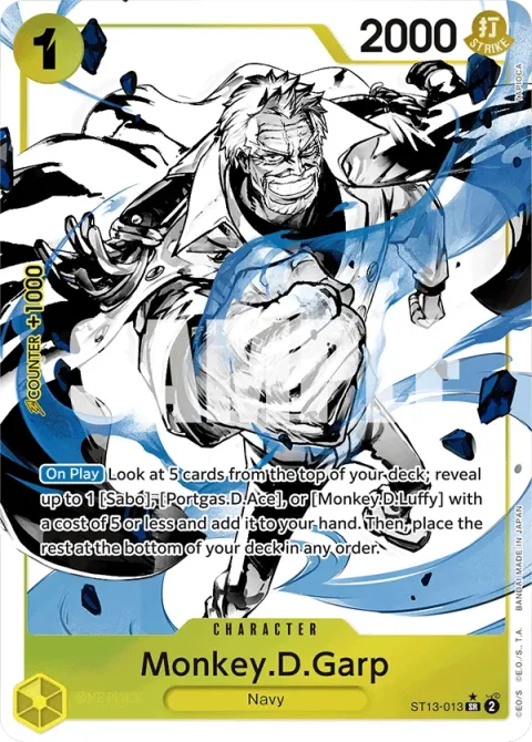 Carte One Piece Monkey.D.Garp ST13-013 · parallèle, extension Deck The Three Brothers (sortie anglaise)