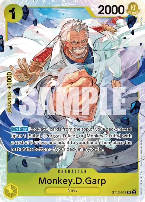 Carte One Piece Monkey.D.Garp ST13-013, extension Deck The Three Brothers (sortie anglaise)
