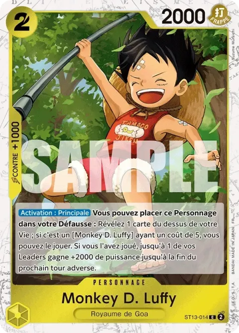 Carte One Piece Monkey D. Luffy ST13-014 · parallèle, extension Deck The Three Brothers (sortie anglaise)